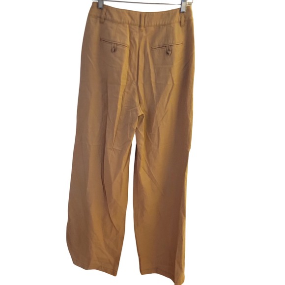 Madewell Womens 2 Tall The Harlow Wide-Leg Trouser Casual Pleated Tan Khaki - Picture 5 of 14